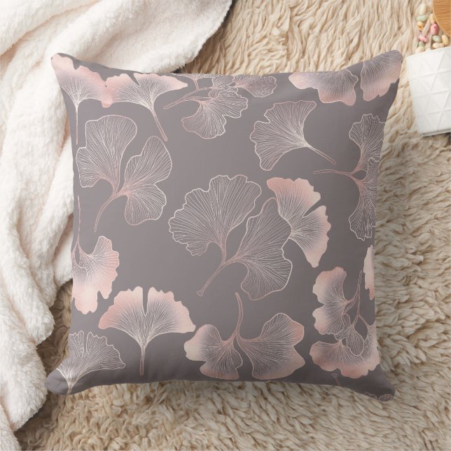 Minimal Pink Botanical Pattern Cushion (Blanket)