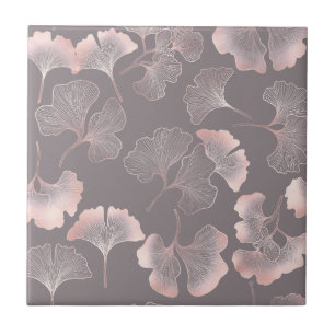 Minimal Pink Botanical Pattern Tile