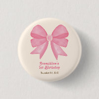 Minimal Pink Bow Sweet Girl Birthday