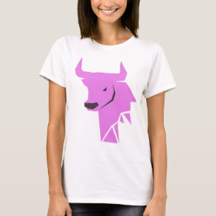 Minimal Pink Bull Taurus Symbol T-Shirt