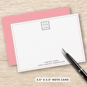 Minimal Pink Business Logo Company Name Card