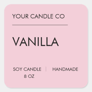 Minimal Pink Candle Label – Vanilla Soy Candle