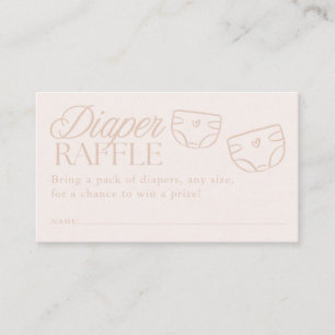 Minimal Pink Girl Baby Shower Diaper Raffle Enclosure Card