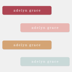 Minimal Pink Girl Name Labels