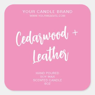 Minimal Pink Modern Candle Product Label