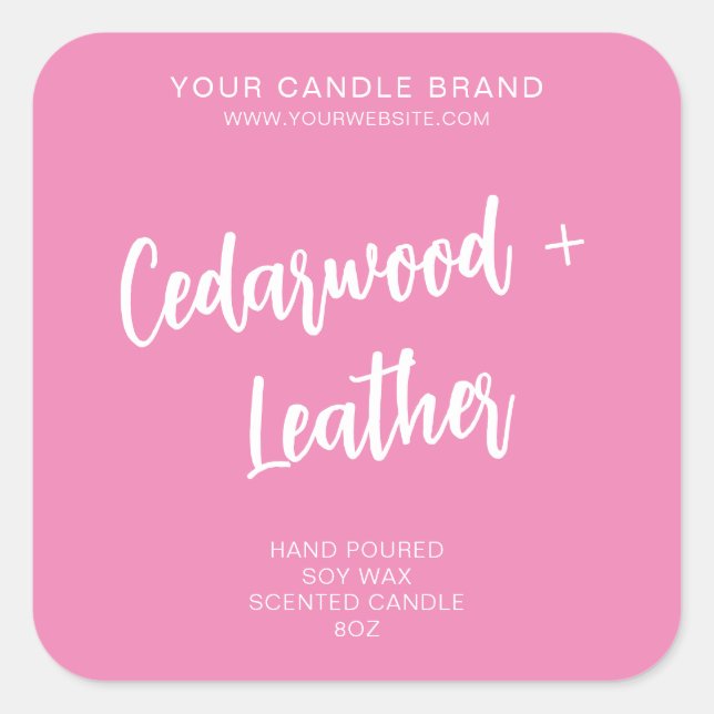 Minimal Pink Modern Candle Product Label (Front)
