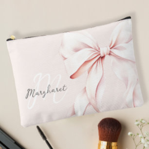 Minimal Pink Monogram Accessory Pouch