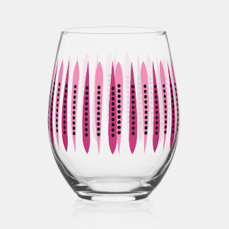 Minimal Pink Retro Inspired Stemless Wine Glass
