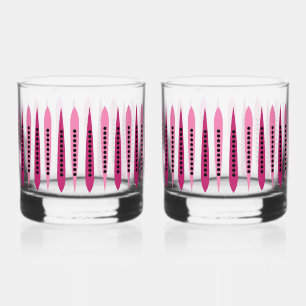 Minimal Pink Retro Inspired Whiskey Glass