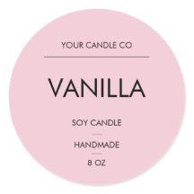 Minimal Pink Round Candle Label – VanillaSoyCandle