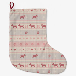 Minimal Pink Scandinavian Dog Stocking Nordic
