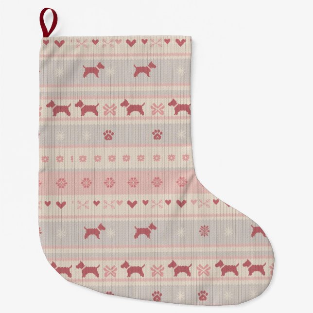Minimal Pink Scandinavian Dog Stocking | Nordic (Front)