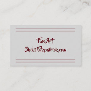 Minimal Pink Stripes on Grey Elegant Fine Artist Business Card