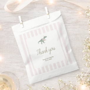 Minimal Pink T Rex Tutu Girl Birthday Favor Bags