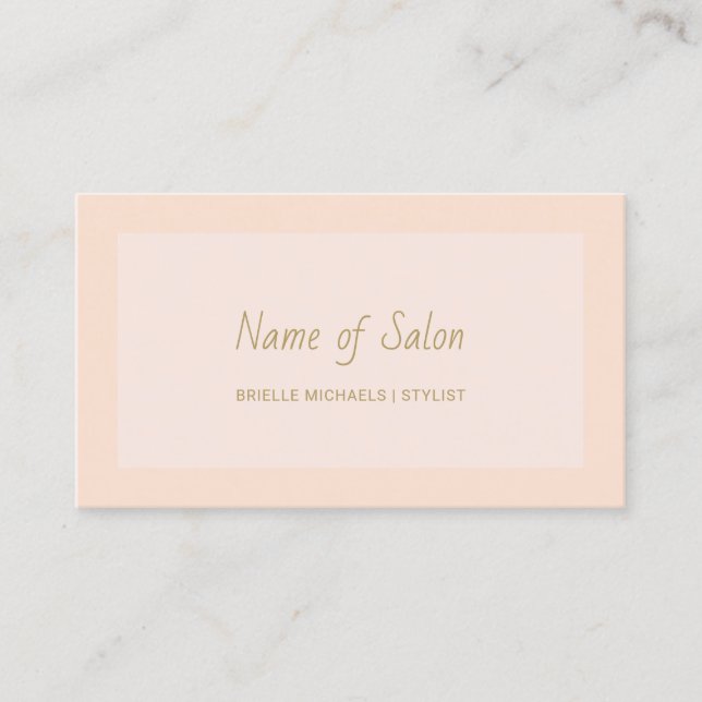 Minimal Plain and Simple Pink and Gold Colour Text Business Card (Front)