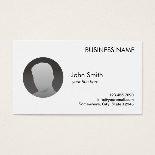 Minimal Plain Custom Photo Agent Broker Business Card