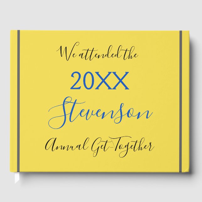 Minimal & Plain Family Gathering Guestbook (Front)