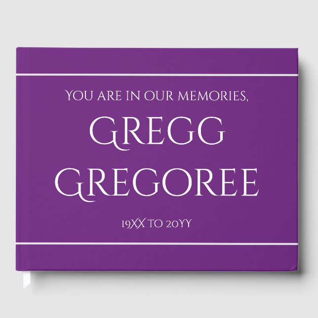 Minimal & Plain Funeral/Memorial Guestbook (Front)