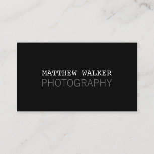 MINIMAL plain modern smart black white grey Business Card