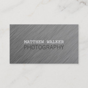 MINIMAL plain modern smart brushed aluminium look Business Card