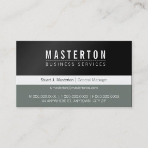 MINIMAL plain simple corporate black grey Business Card