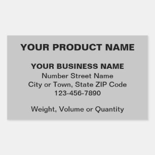 Minimal Plain Texts of Business Product on Grey Rectangular Sticker
