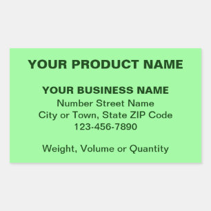 Minimal Plain Texts of Product on Light Green Rectangular Sticker