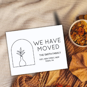 Minimal Plant Black new home moving announcement