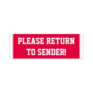 Minimal "PLEASE RETURN TO SENDER!" Rubber Stamp
