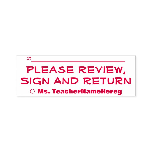 Minimal "Please Review, Sign And Return" Self-inking Stamp (Design)