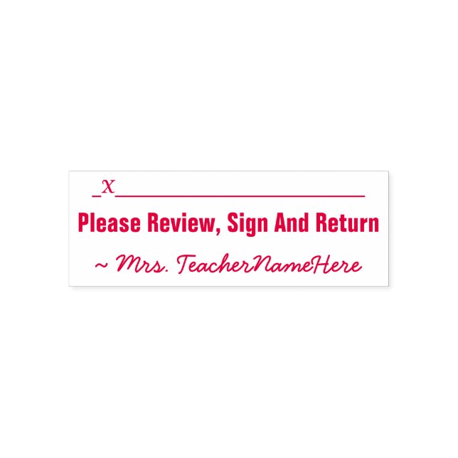 Minimal "Please Review, Sign And Return" Self-inking Stamp (Design)