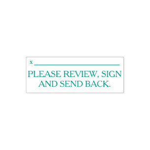 Minimal "PLEASE REVIEW, SIGN AND SEND BACK." Self-inking Stamp
