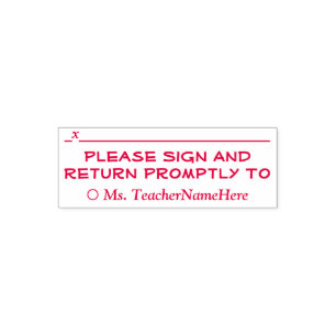 Minimal "Please Sign And Return Promptly To" Self-inking Stamp