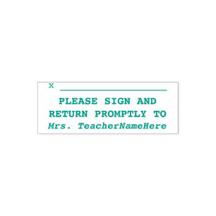 Minimal "PLEASE SIGN AND RETURN PROMPTLY TO" Self-inking Stamp