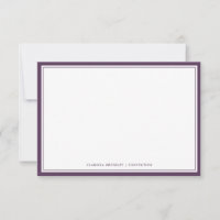 Minimal Plum Purple Flat Note Card