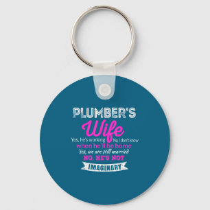 Minimal Plumber's Wife Gift Funny Wedding Key Ring