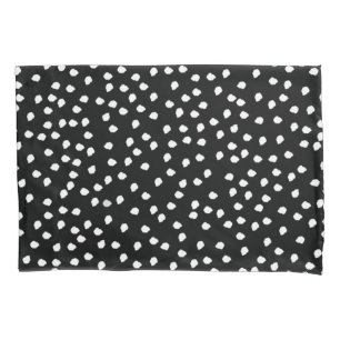 Minimal Polka Dot Black and White Pillowcase