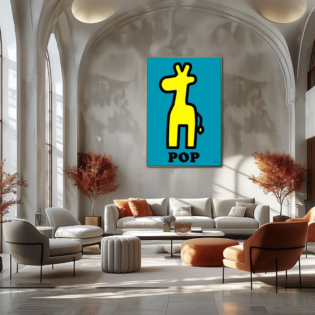Minimal Pop Giraffe – Bold Yellow Animal Graphic Poster (Creator Uploaded)