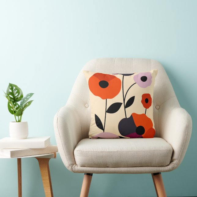 Minimal Poppy Bloom Cushion (Chair)