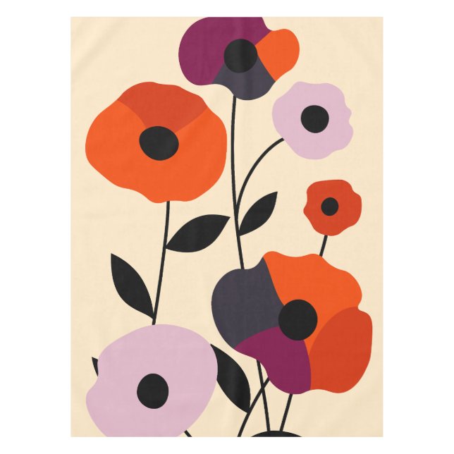 Minimal Poppy Bloom Tablecloth (Front)