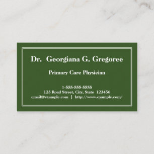 Minimal Primary Care Physician Business Card