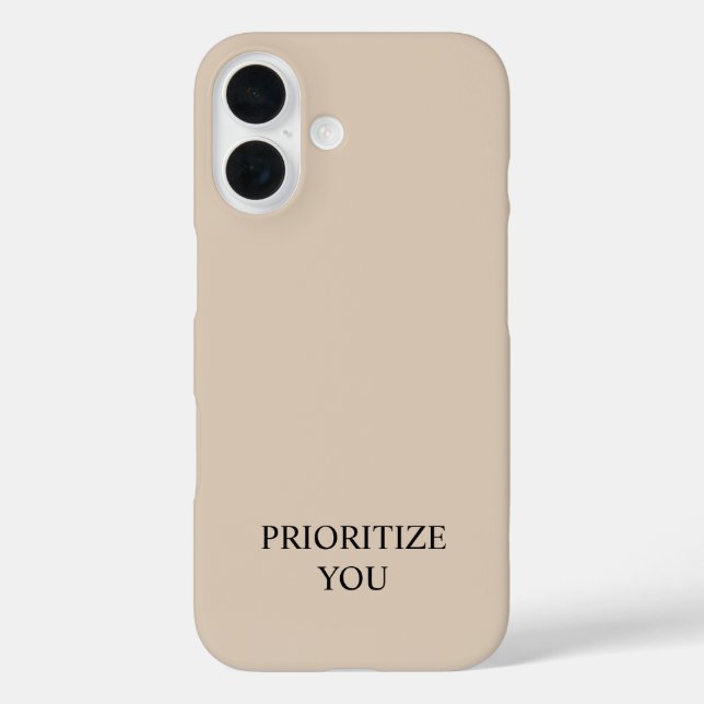 Minimal Prioritise You Quote Beige  Case-Mate iPhone Case (Back)