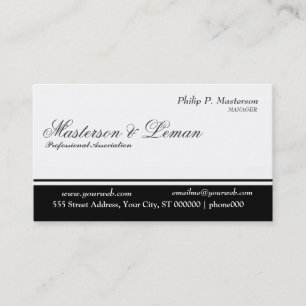 Minimal Professional Balanced Stripe Black White Business Card