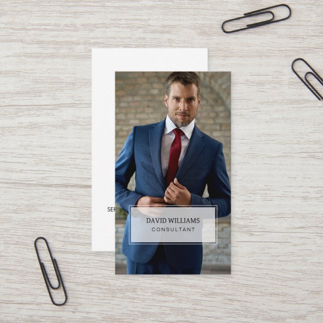 Minimal & Professional Business Photo Business Car Card (Front/Back In Situ)