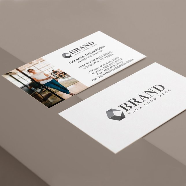 Minimal Professional Business Photo & Company Logo Business Card (Creator Uploaded)