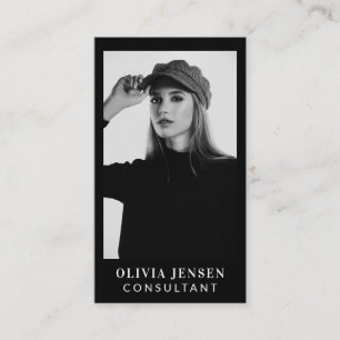 Minimal & Professional Business Photo QR Code Card
