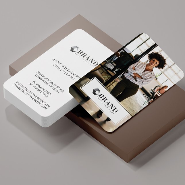 Minimal Professional Business Photo & Your Logo Business Card (Creator Uploaded)