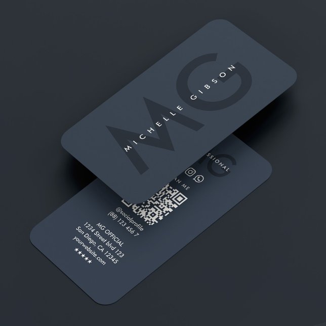 Minimal Professional Charcoal Initials Modern Business Card (Minimal Professional Charcoal Initials Modern Business Card
)