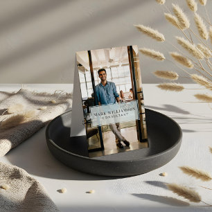 Minimal Professional Company Logo & Business Photo Business Card