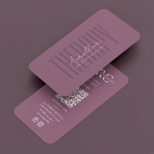 Minimal Professional Dusty Mauve Pink Therapist Business Card